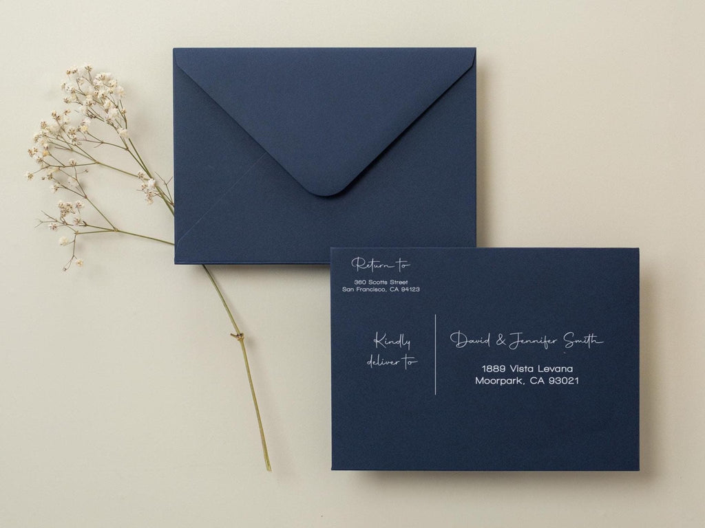 A7 envelope address printing (d7) - Personalized Custom Envelopes with white or blank ink printing for wedding guests invitations envelopes