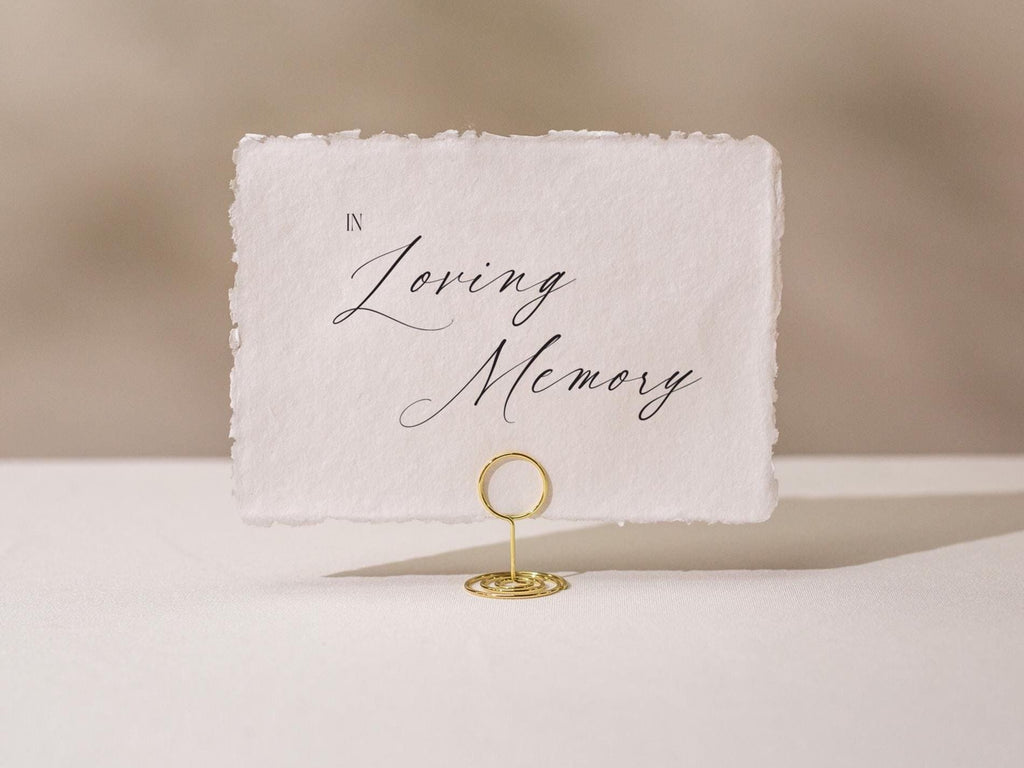 In Loving Memory Sign Deckle Edge Paper (Design 7) - Remembrance Honoring Loved Ones Wedding Ceremony Memorial Signage, Ready to Ship