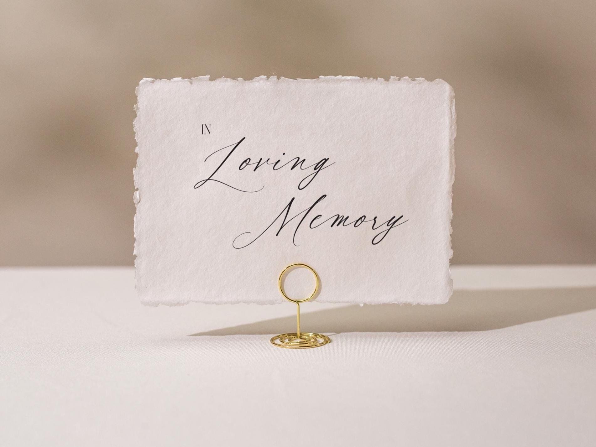 In Loving Memory Sign Deckle Edge Paper (Design 7) - Remembrance Honoring Loved Ones Wedding Ceremony Memorial Signage, Ready to Ship