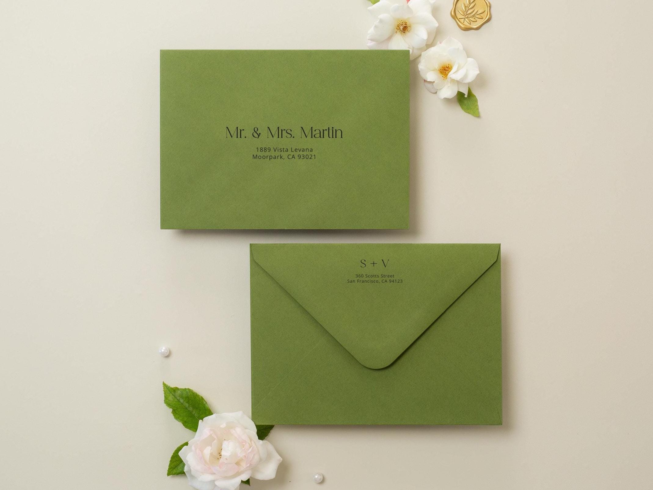 A7 envelope address printing (d5) - White ink or black ink printing wedding guests invitation custom Addressed envelopes Christmas, for 5x7