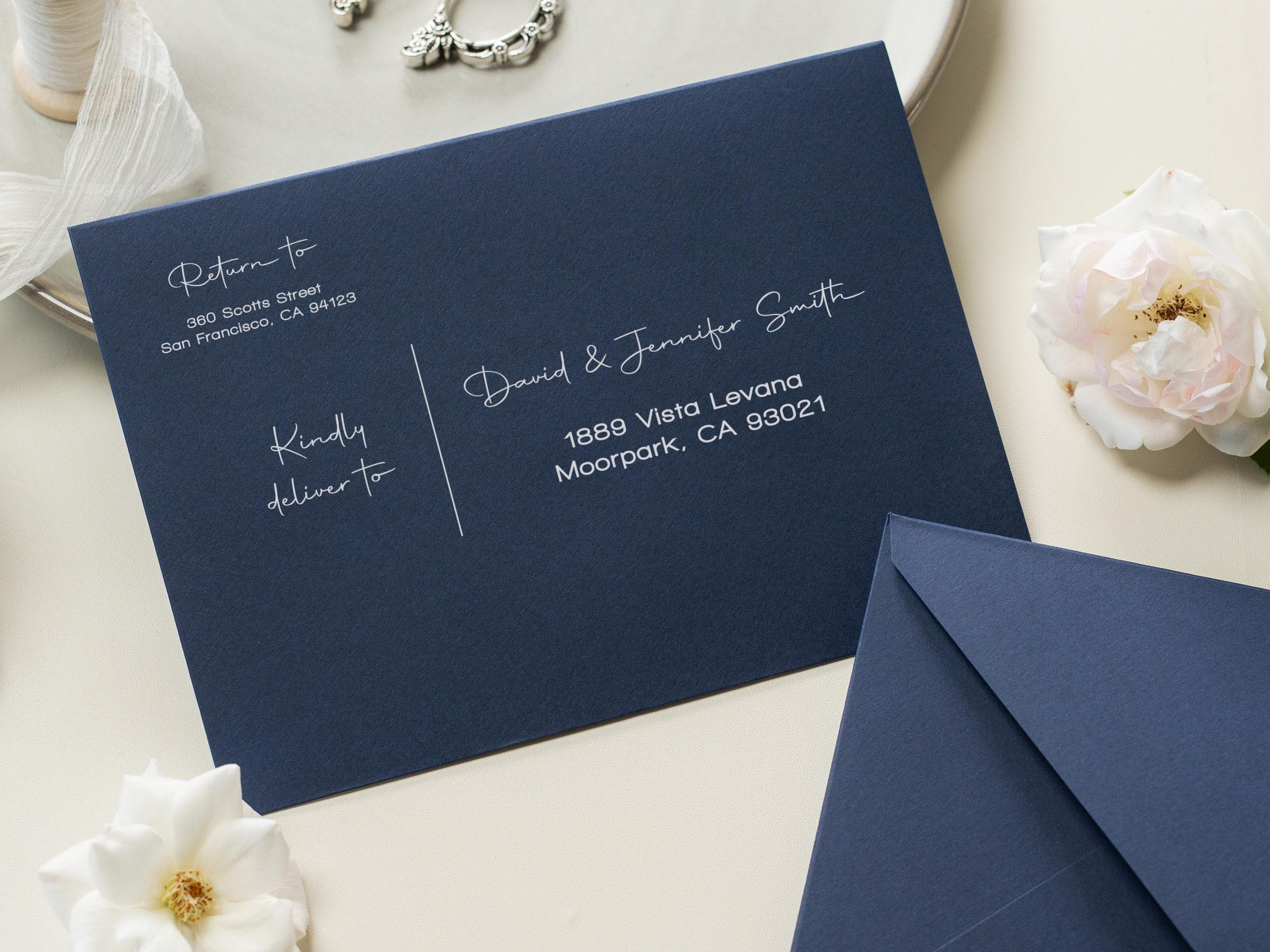 A7 envelope address printing (d7) - Personalized Custom Envelopes with white or blank ink printing for wedding guests invitations envelopes