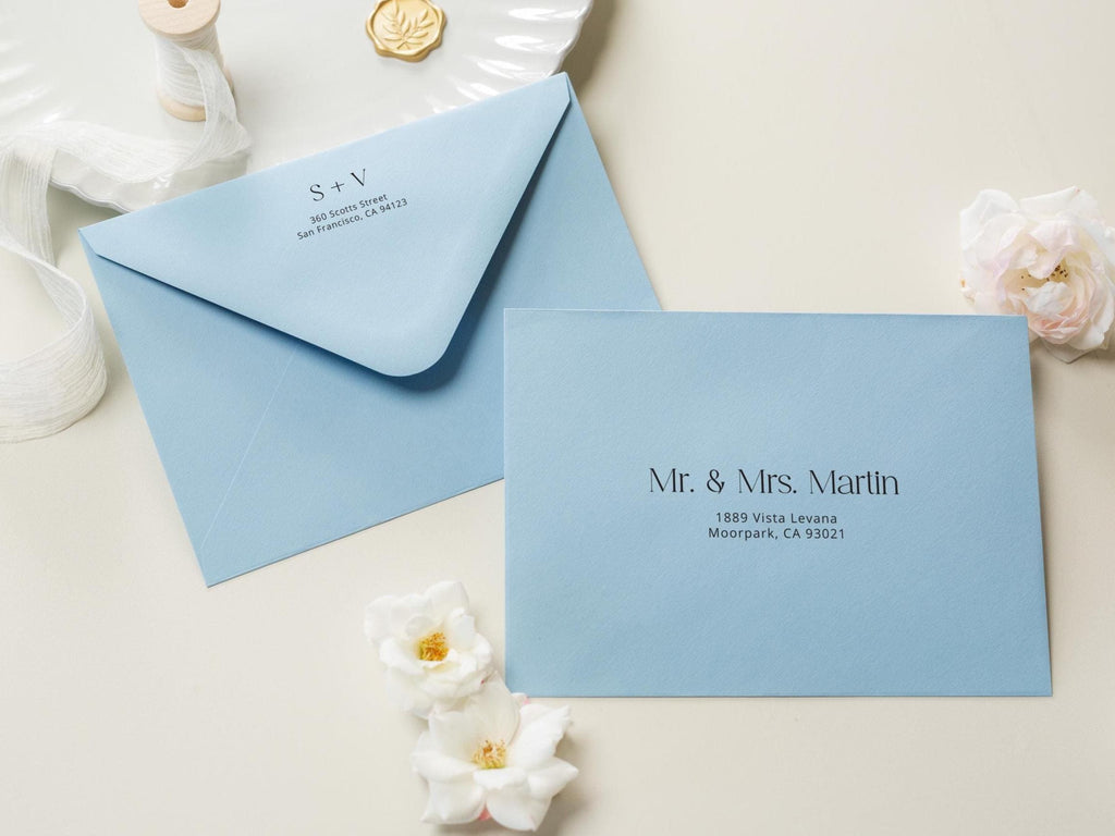 A7 envelope address printing (d5) - White ink or black ink printing wedding guests invitation custom Addressed envelopes Christmas, for 5x7