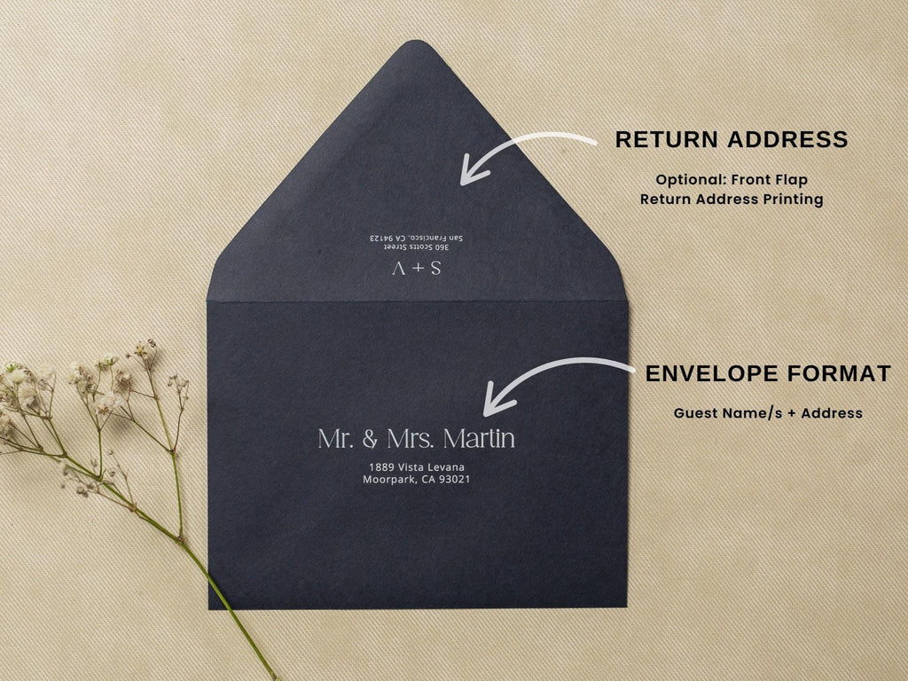 A7 envelope address printing (d5) - White ink or black ink printing wedding guests invitation custom Addressed envelopes Christmas, for 5x7