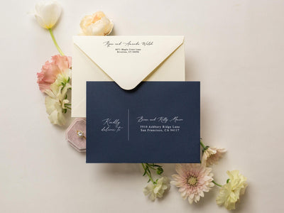 A7 envelope address printing (d6) - Custom Personalized White ink printing or black ink printing wedding guests invitations return addresses