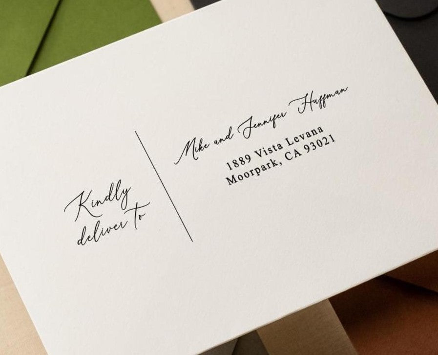 A7 envelope address printing (d6) - Custom Personalized White ink printing or black ink Wedding Invitation Return Envelopes, 5x7