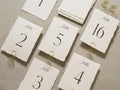 Deckle Edge Table Numbers - Ready to Ship with Optional Stands, Wedding Reception Event Signage, Minimalist Table Setting, 5x7