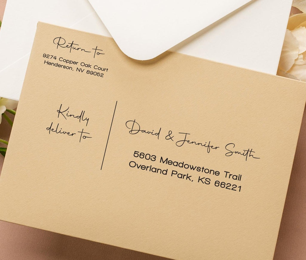 A7 envelope address printing (d7) - with white or blank ink custom wedding guest invitation black navy green return envelopes personalized