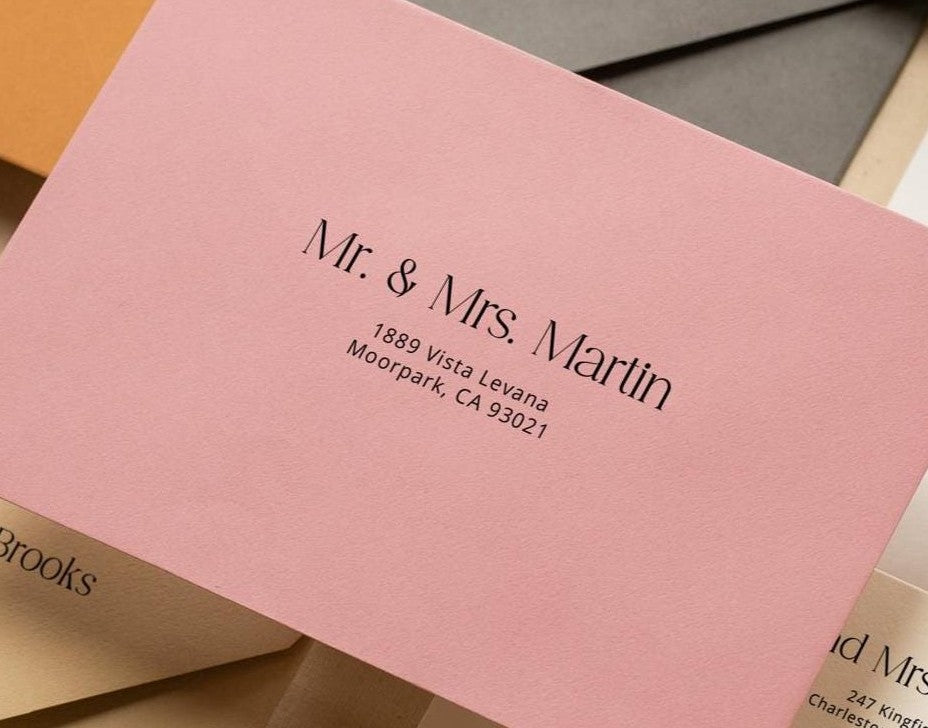 A7 envelope address printing (d5) - White ink or black ink printing wedding guests invitation custom Addressed envelopes Christmas, for 5x7