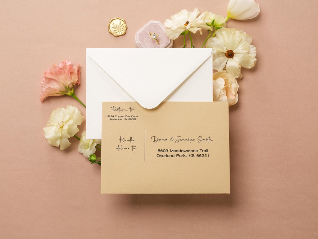 A7 envelope address printing (d7) - Personalized Custom Envelopes with white or blank ink printing for wedding guests invitations envelopes