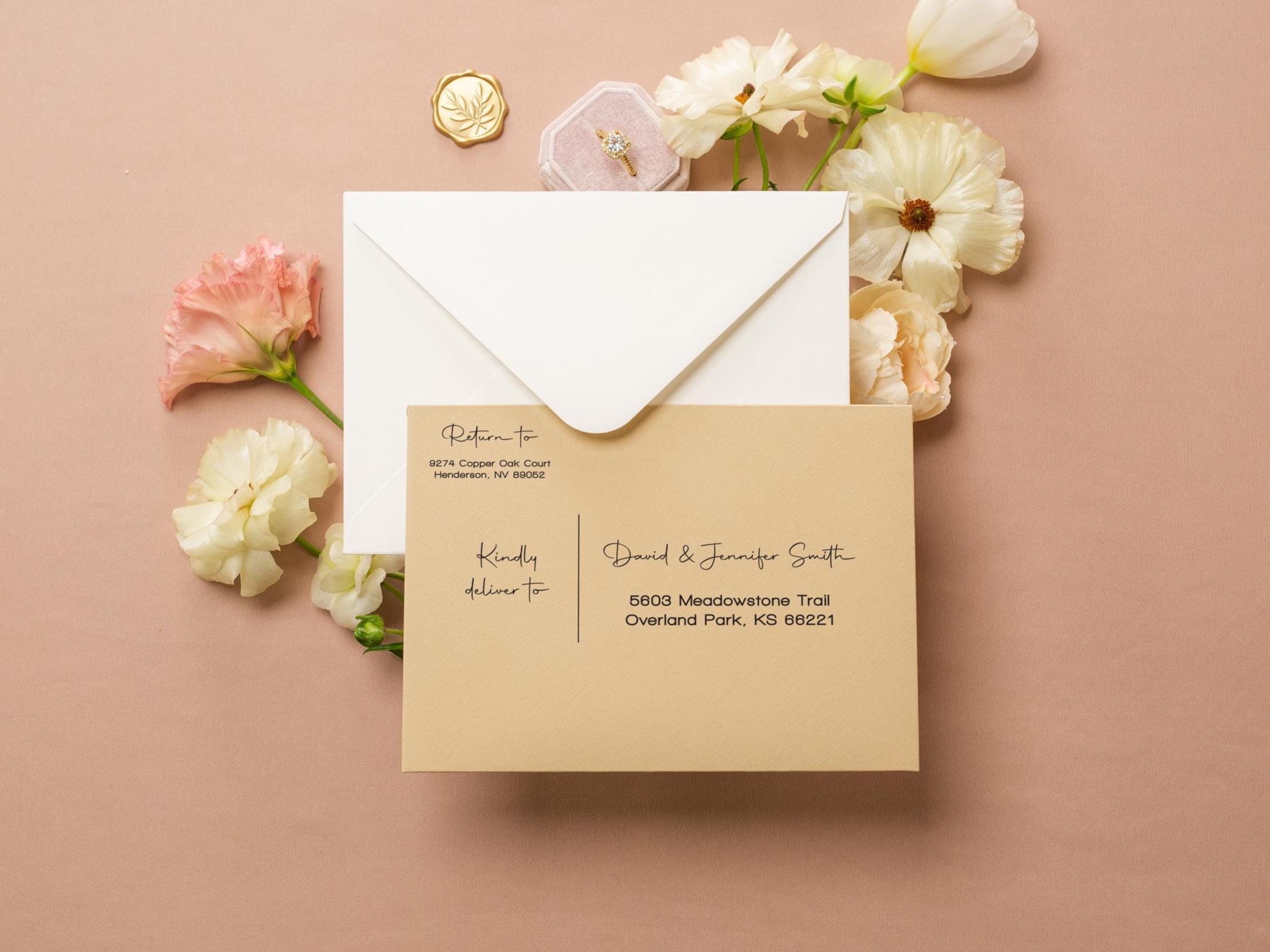 A7 envelope address printing (d7) - Personalized Custom Envelopes with white or blank ink printing for wedding guests invitations envelopes
