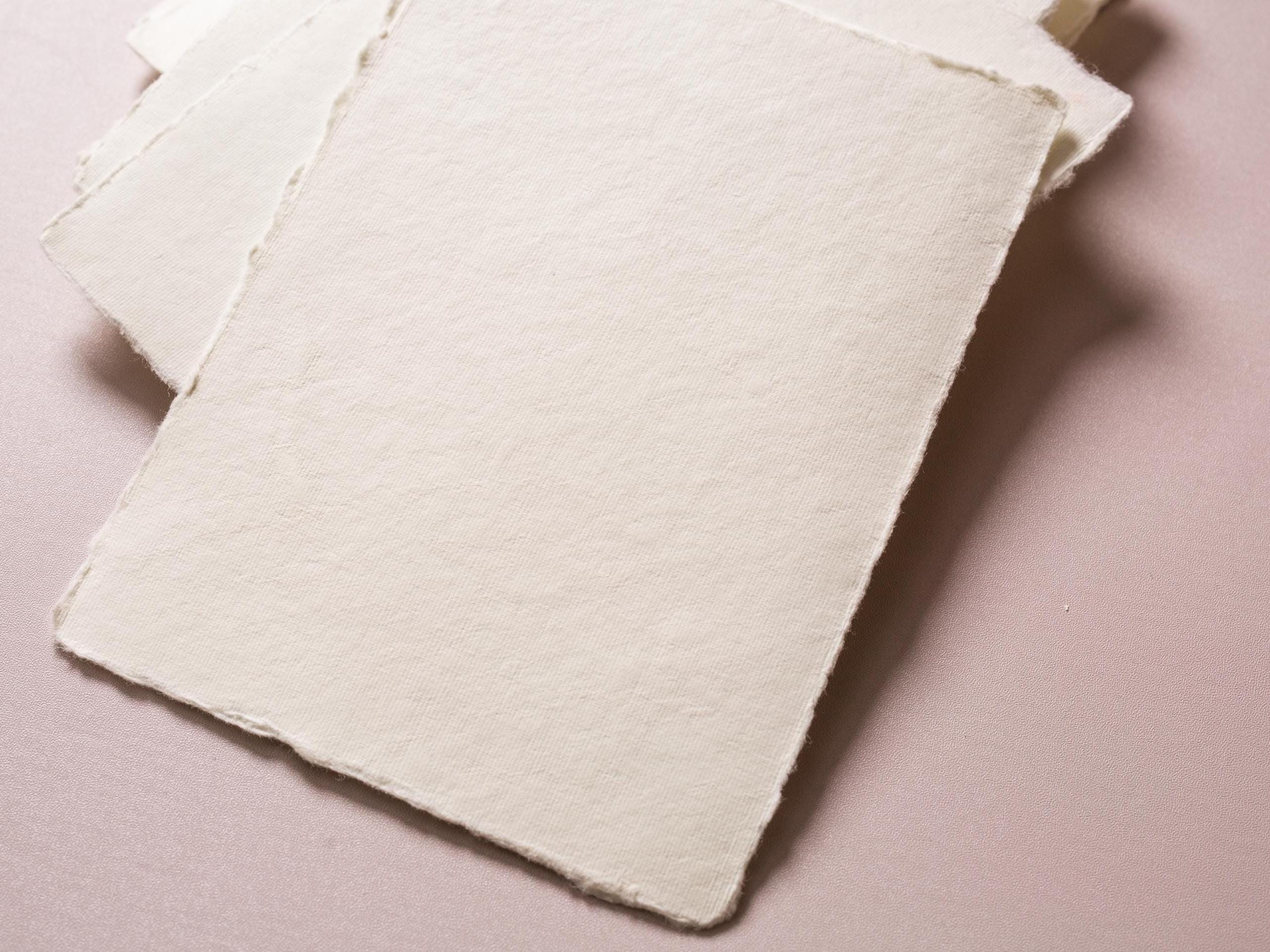 Printed Deckle Edge Save-the-Date Cards (D4) - 5x7 Custom Wedding Invitation Cards, Raw Edge Cotton Paper, w/ Optional Envelopes A7