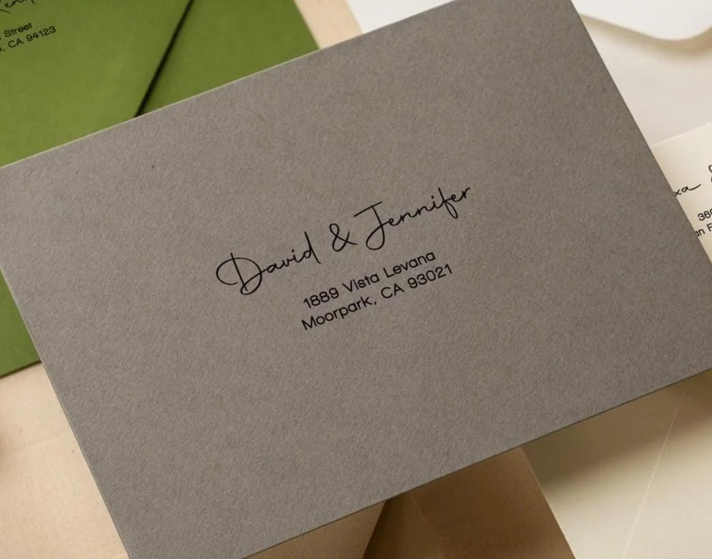 A7 envelope address printing (d3) - custom white ink printing or black ink printing holiday cards invitations return envelopes personalized