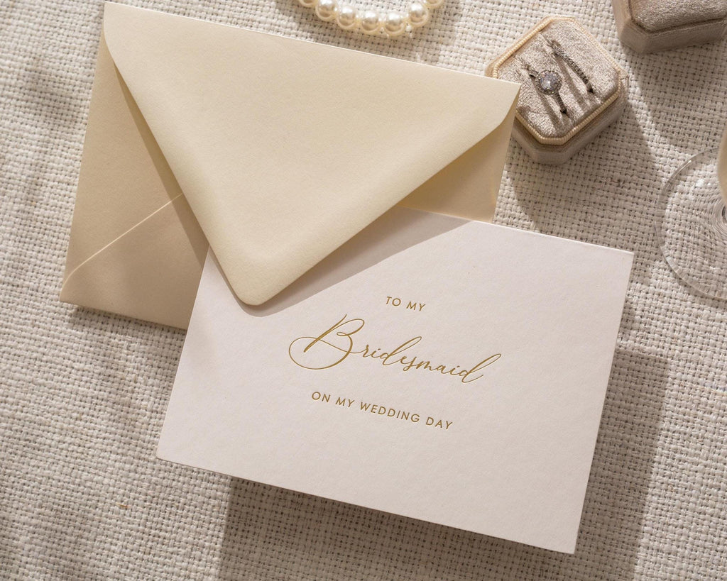 Gold Embossed To My Dad On My Wedding Day Card w/ Envelope - Ready To Ship Father Of The Bride Letter, Sentimental Parent Keepsake Gift