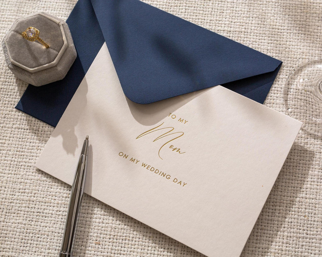 Gold Embossed To My Dad On My Wedding Day Card w/ Envelope - Ready To Ship Father Of The Bride Letter, Sentimental Parent Keepsake Gift
