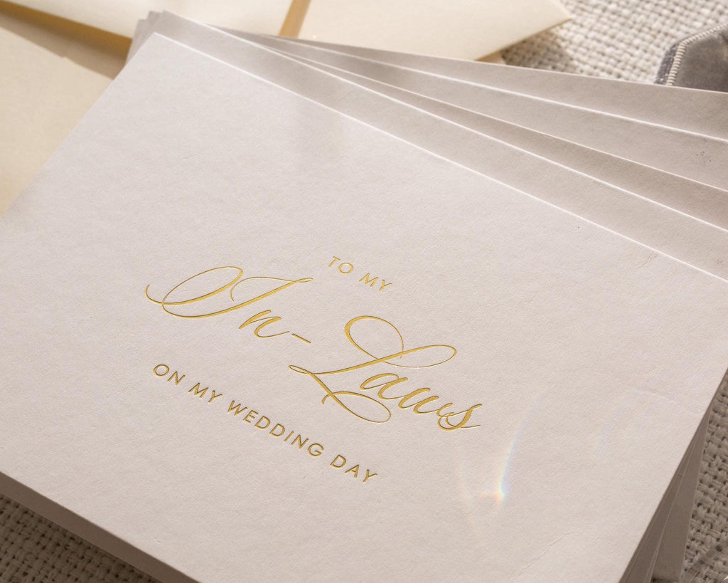 Gold Embossed To My Dad On My Wedding Day Card w/ Envelope - Ready To Ship Father Of The Bride Letter, Sentimental Parent Keepsake Gift