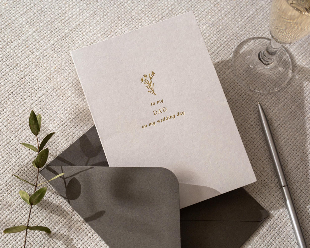 Gold Embossed To My Mom & Dad on My Wedding Day Card Set w/ Envelopes - Set of 2 Ready To Ship Parent Thank You Letter Keepsake