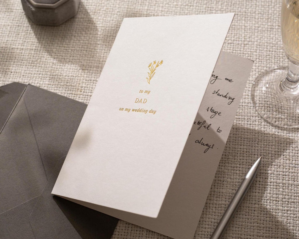 Gold Embossed To My Mom & Dad on My Wedding Day Card Set w/ Envelopes - Set of 2 Ready To Ship Parent Thank You Letter Keepsake
