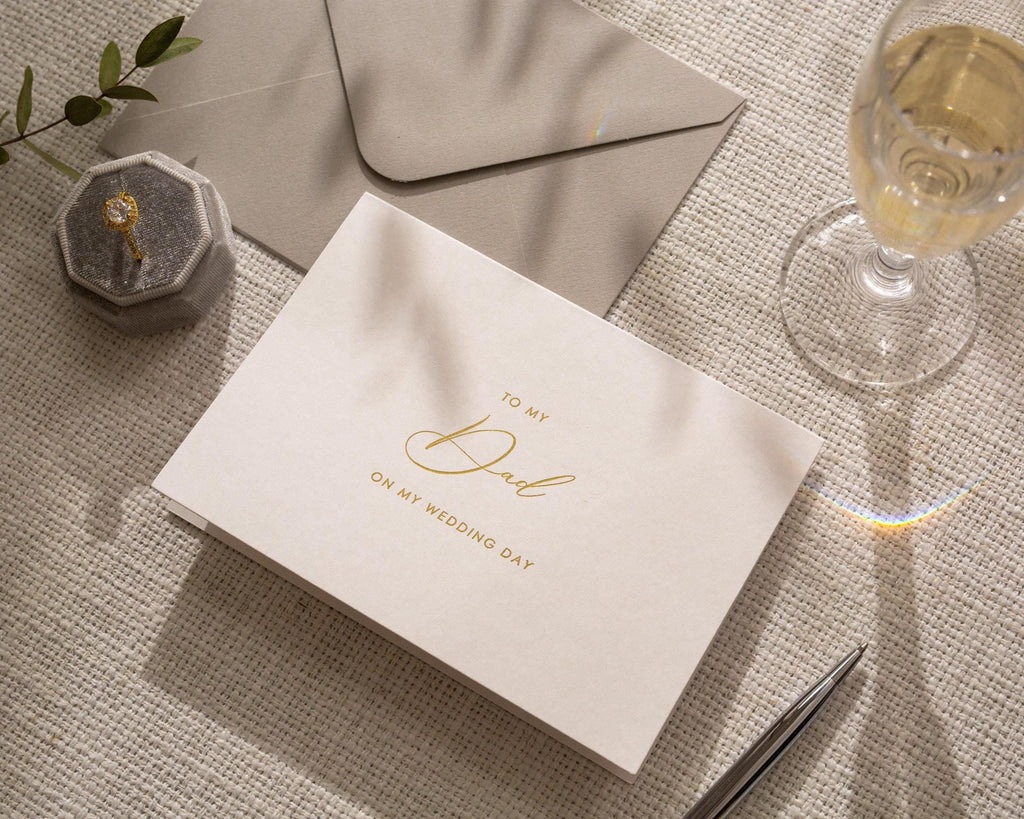 Gold Embossed "To My" Wedding Thank You Card w/ Envelope - Ready To Ship Maid of Honor Bridesmaid Mom Dad In-Laws Letter Keepsake