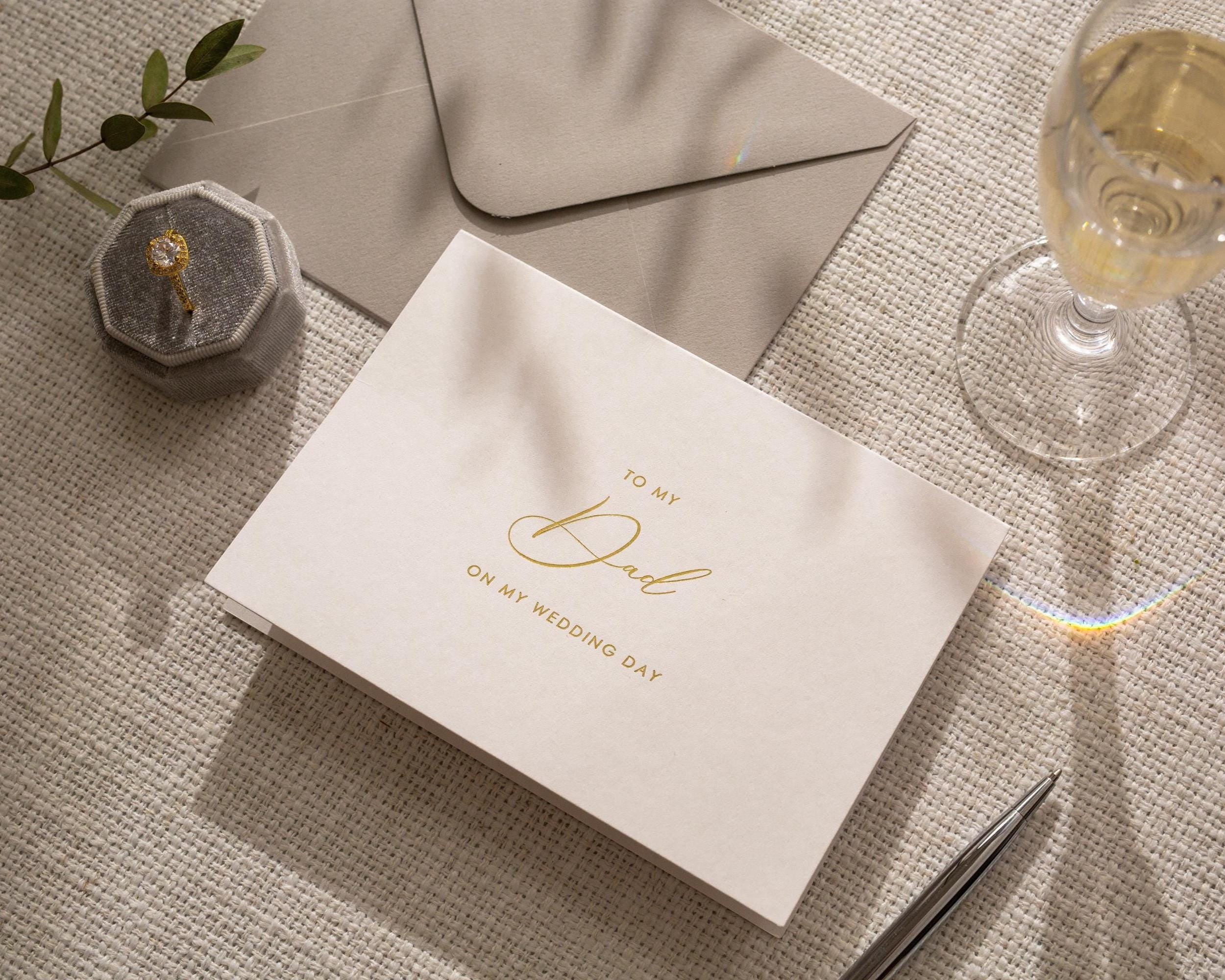 Gold Embossed To My Mom On Our Wedding Day Card w/ Envelope - Ready To Ship Wedding Morning Letter, Mother of the Bride Keepsake Note Gift