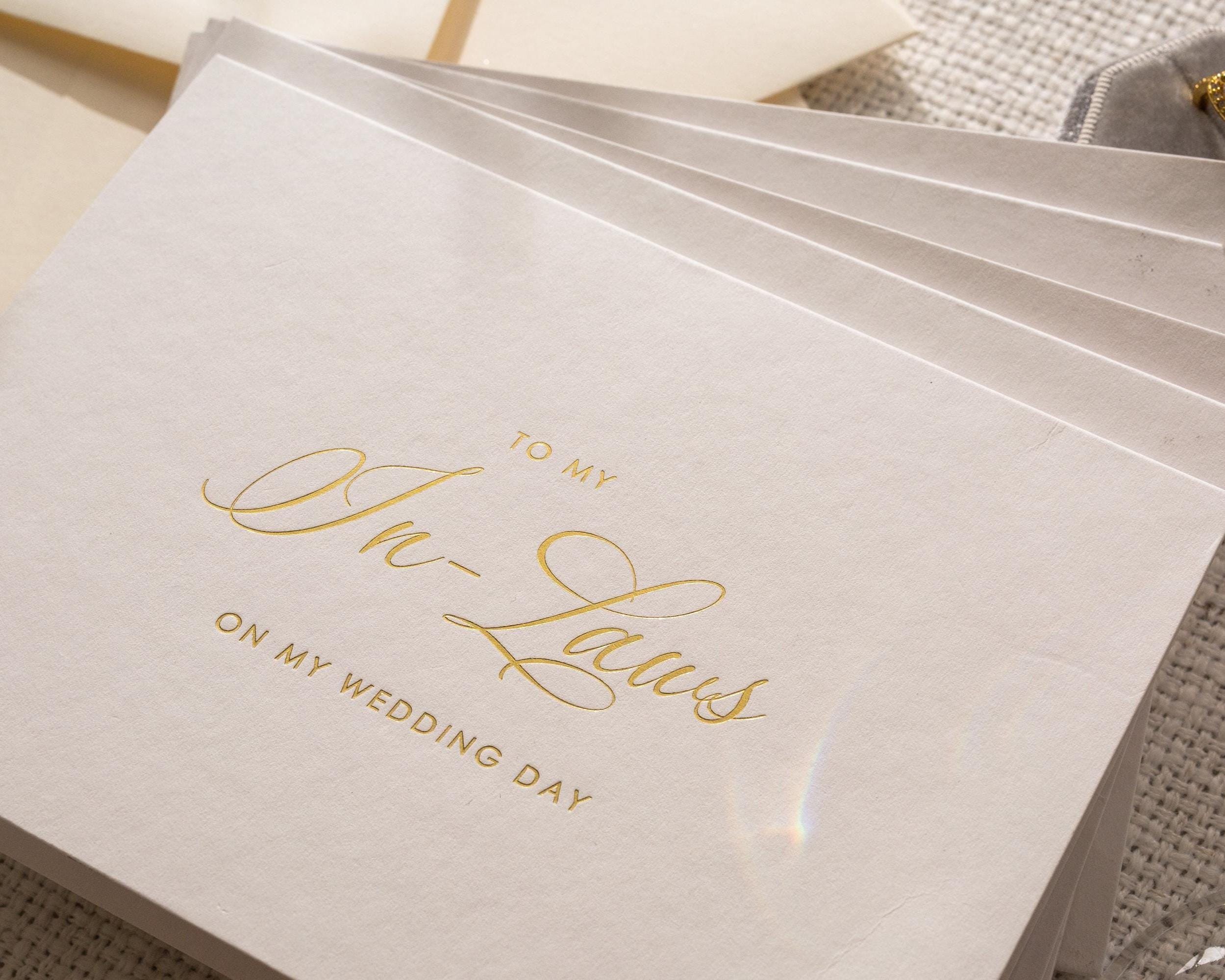 Gold Embossed To My Mom On Our Wedding Day Card w/ Envelope - Ready To Ship Wedding Morning Letter, Mother of the Bride Keepsake Note Gift