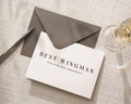 Black Embossed Best Wingman Thank You Card - Ready To Ship Wedding Day Appreciation Note for Best Man, Modern Groomsmen Gift Insert Keepsake