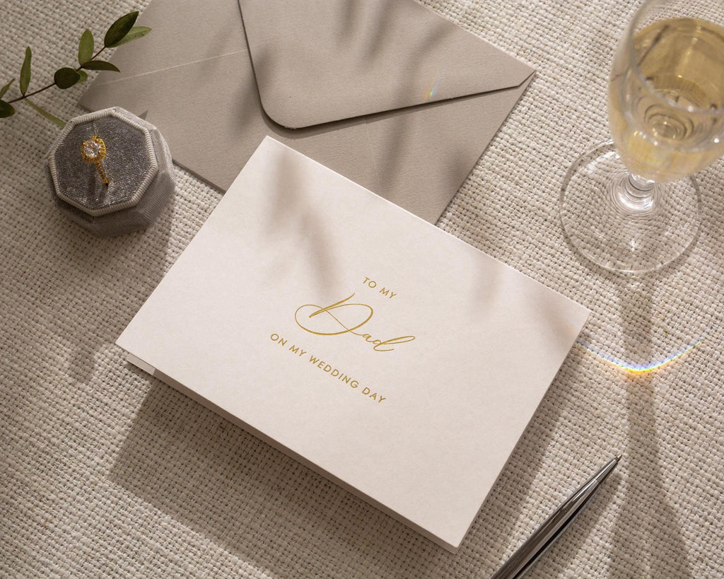 Gold Embossed To My Maid of Honor Card w/ Envelope - Ready To Ship Bridal Party Bridesmaid Thank You Letter on Wedding Day