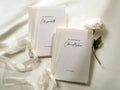 Personalized Deckled Edge Wedding Vow Booklets D2 - Set of 2, Vow Books w/ Ribbon, Vow Renewals, My Promises to, Custom Names and Date, 5x7"