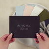 A7 envelope address printing (d1) - with white or black ink custom wedding guest invitation black navy green return envelopes personalized