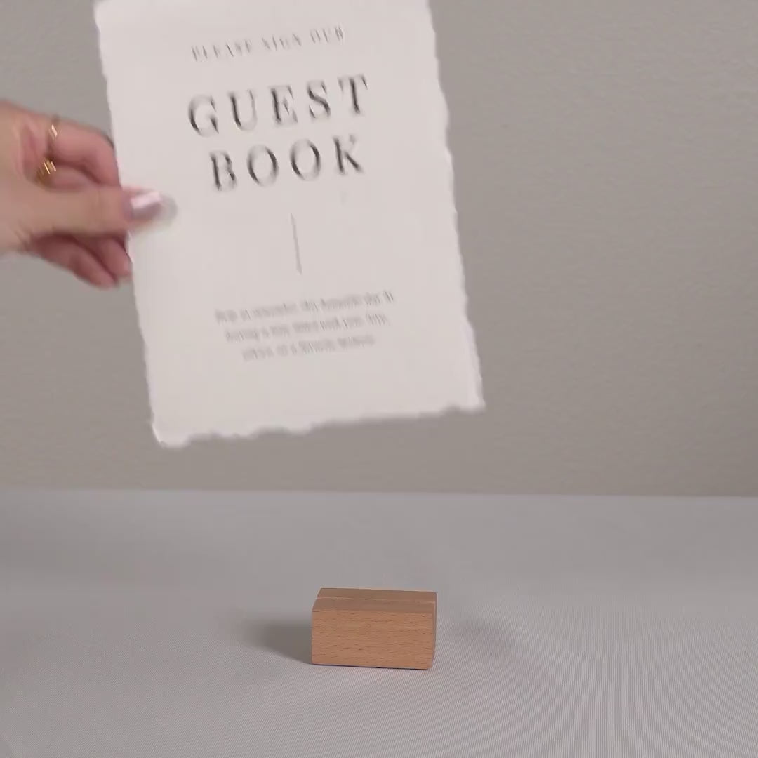 Guest Book Sign Deckle Edge Paper (Design 14) - Please Sign Our Guestbook Wedding Ceremony Reception Decor Signage Ready to Ship
