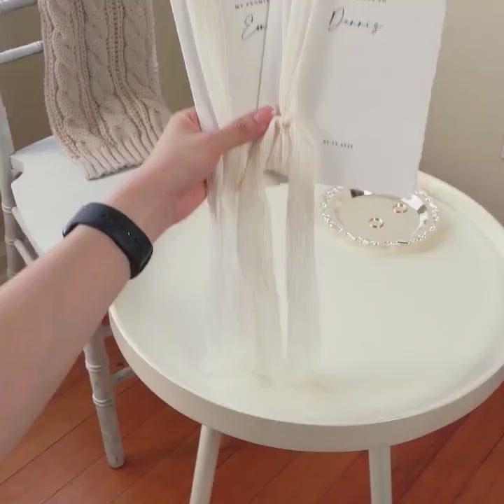 Personalized Deckled Edge Wedding Vow Booklets D2 - Set of 2, Vow Books w/ Ribbon, Vow Renewals, My Promises to, Custom Names and Date, 5x7"