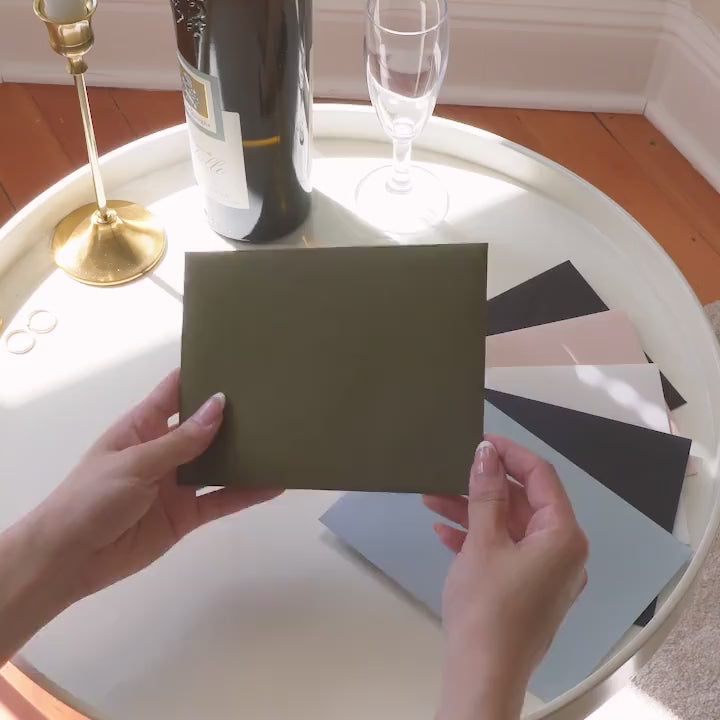 Gold Embossed Folded Card w/ Envelope (Bridesmaid) - Will You Be My Bridesmaid Proposal Card Minimalist Golden Letter Wedding Stationery