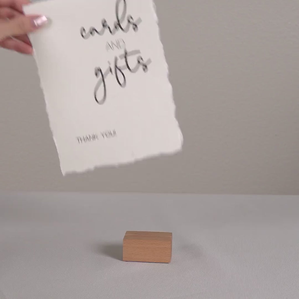 Cards & Gifts Sign Deckle Edge Paper (Design 6) - Gift Table Wedding Ceremony Reception Event Decor Signage Ready to Ship
