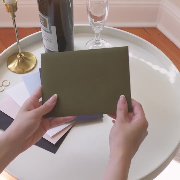 Gold Embossed Folded Card w/ Envelope (TY2) - Classic Stationery Foil Pressed Letter Set Thank You Note Wedding Bridal Shower