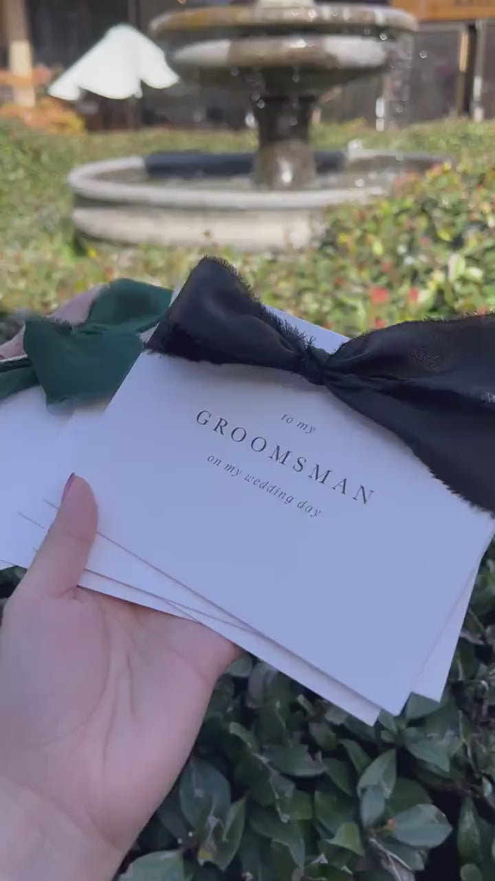 Wedding day folded card w/ ribbon (d5) - custom thank you for being my maid matron of honor bridesmaid bestfriend from bride