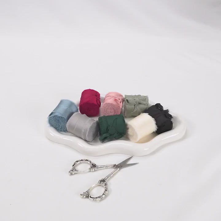 Frayed Edge Silky Satin Ribbon, 5 yards - For wedding, gifts, special events, decoration, wedding party gifts, cards, floral bouquet