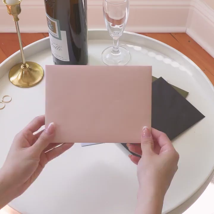 Gold Embossed Folded Card w/ Envelope (Bride) - To My Bride On Our Wedding Day Card From Groom Letter Stationery Modern Simple Minimalist