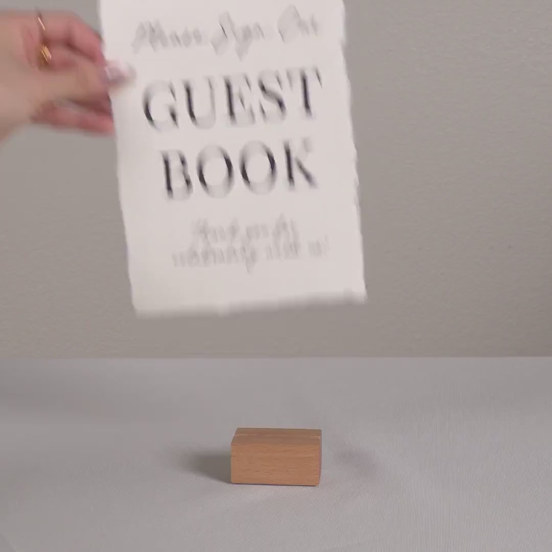 Guest Book Sign Deckle Edge Paper (Design 1) - Please Sign Our Guestbook Wedding Ceremony Reception Decor Signage Ready to Ship
